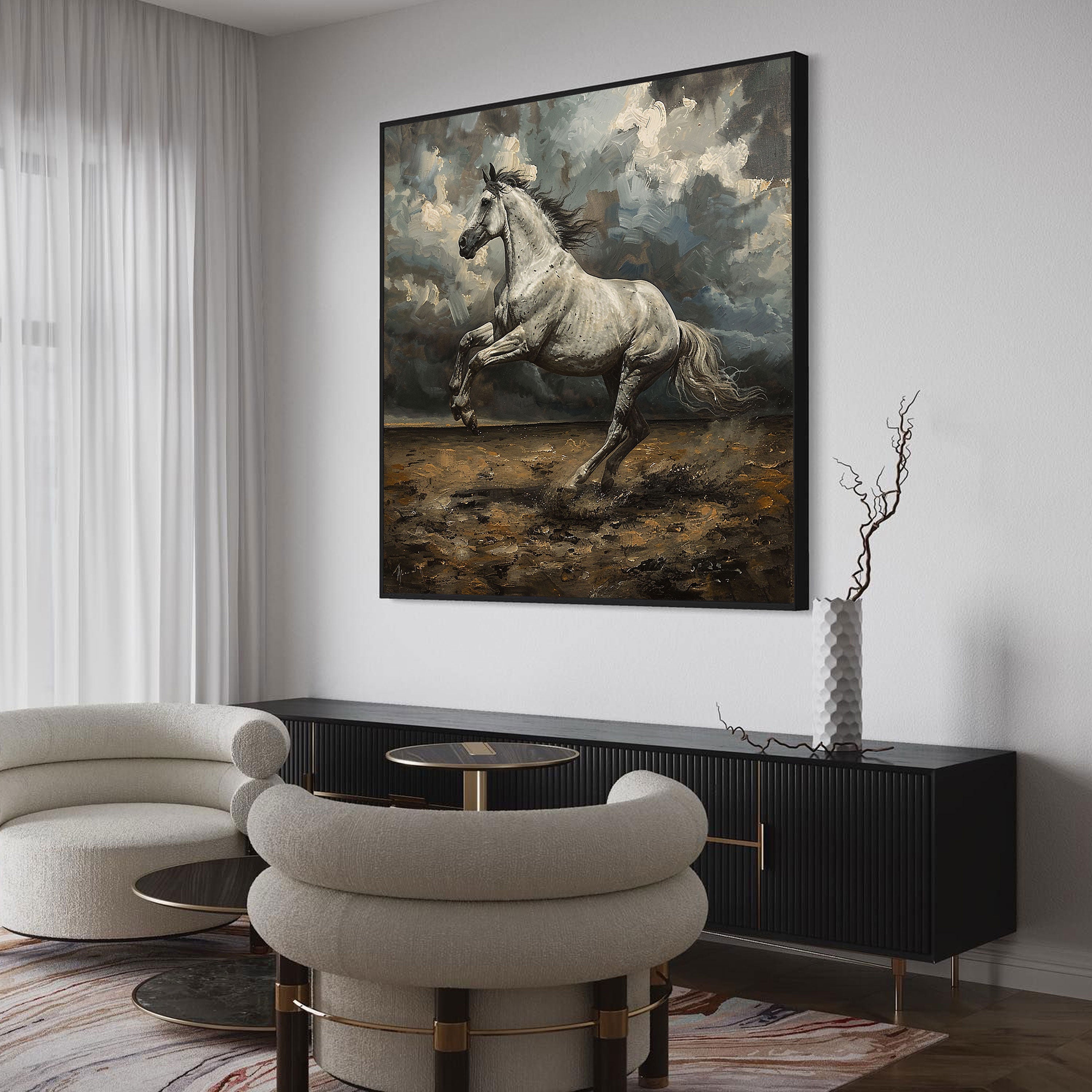 Storm's Rebellion: Rearing White Stallion by Krutik