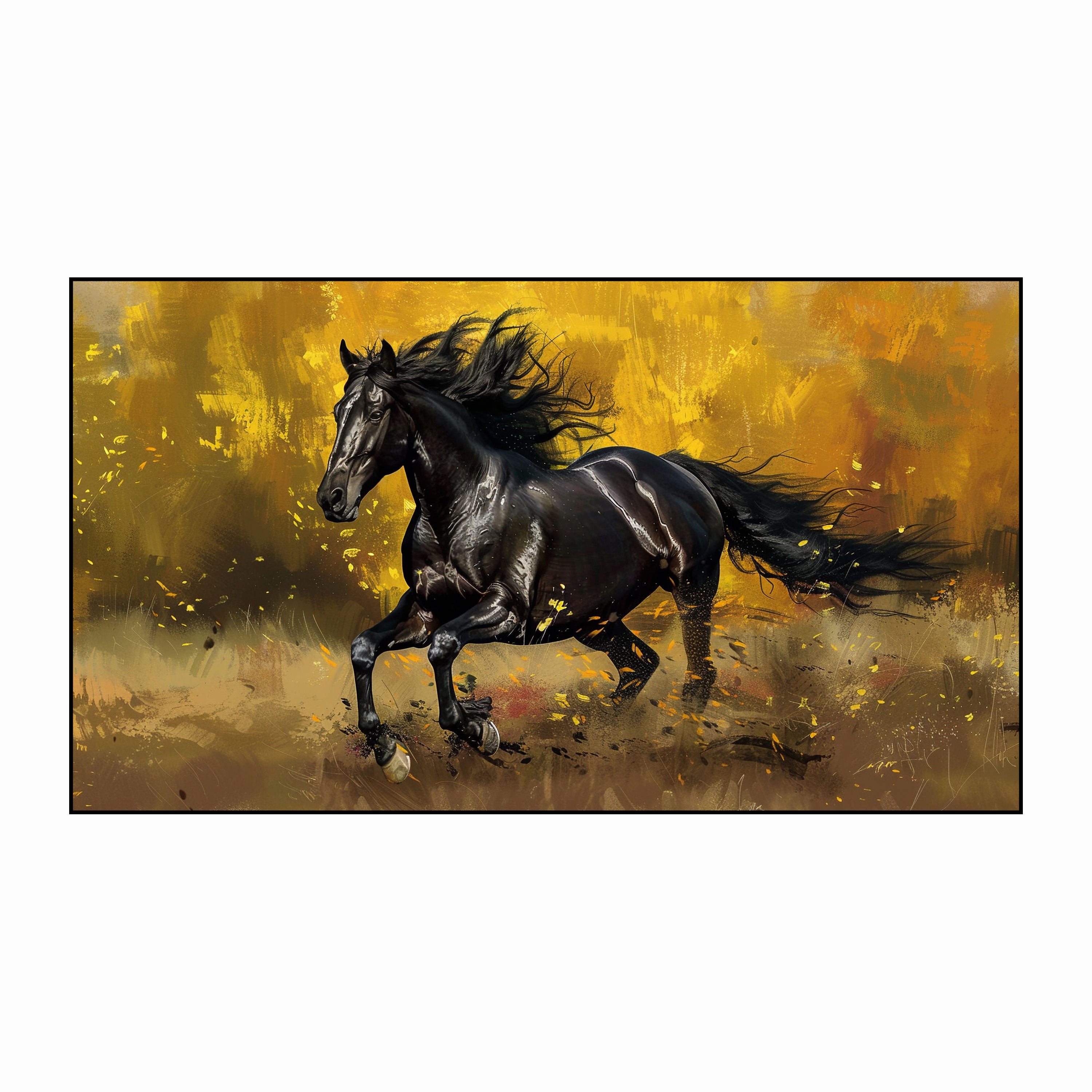 Golden Thunder: Black Stallion in Motion by Krutik