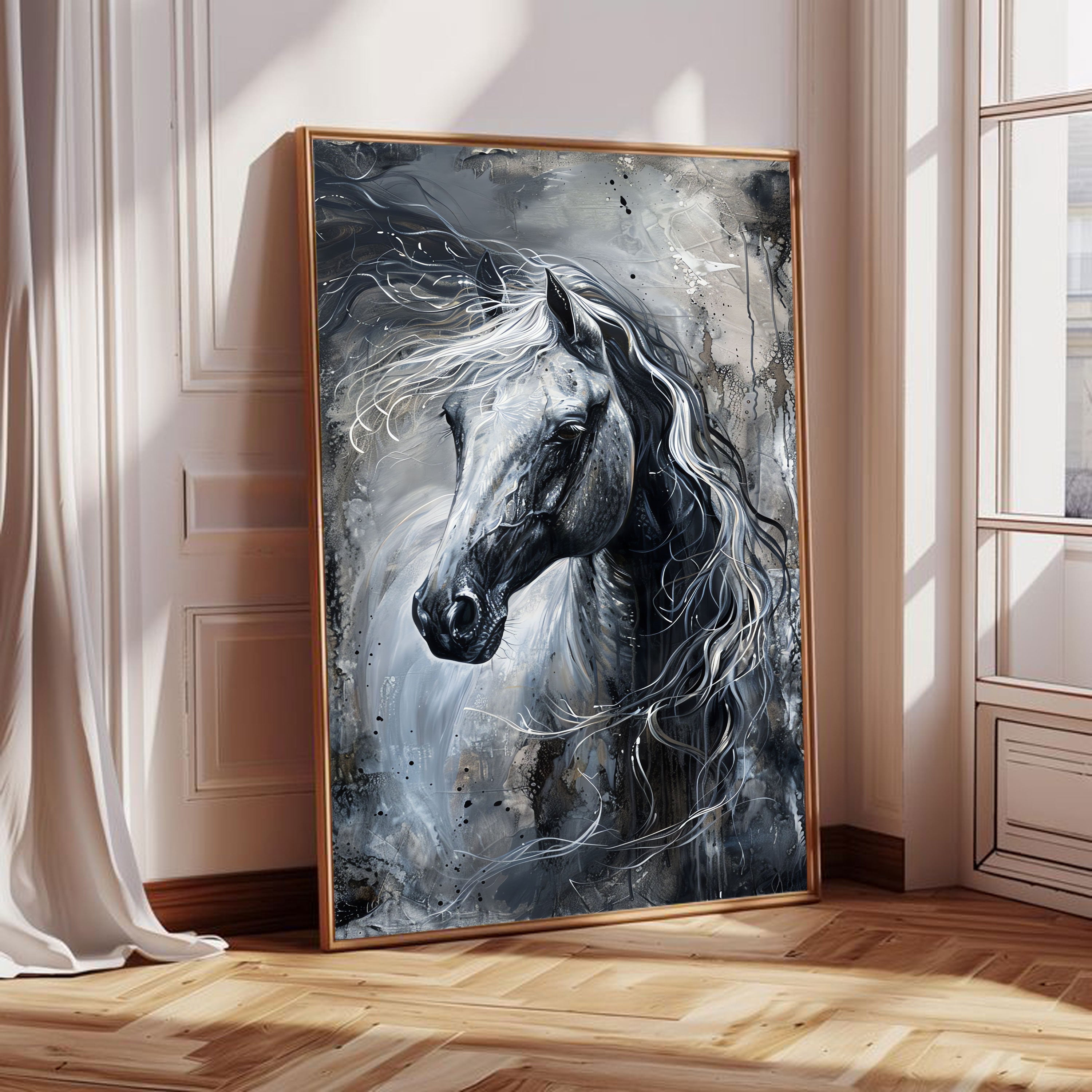 Ethereal Spirits: Abstract Horse Portrait by Krutik