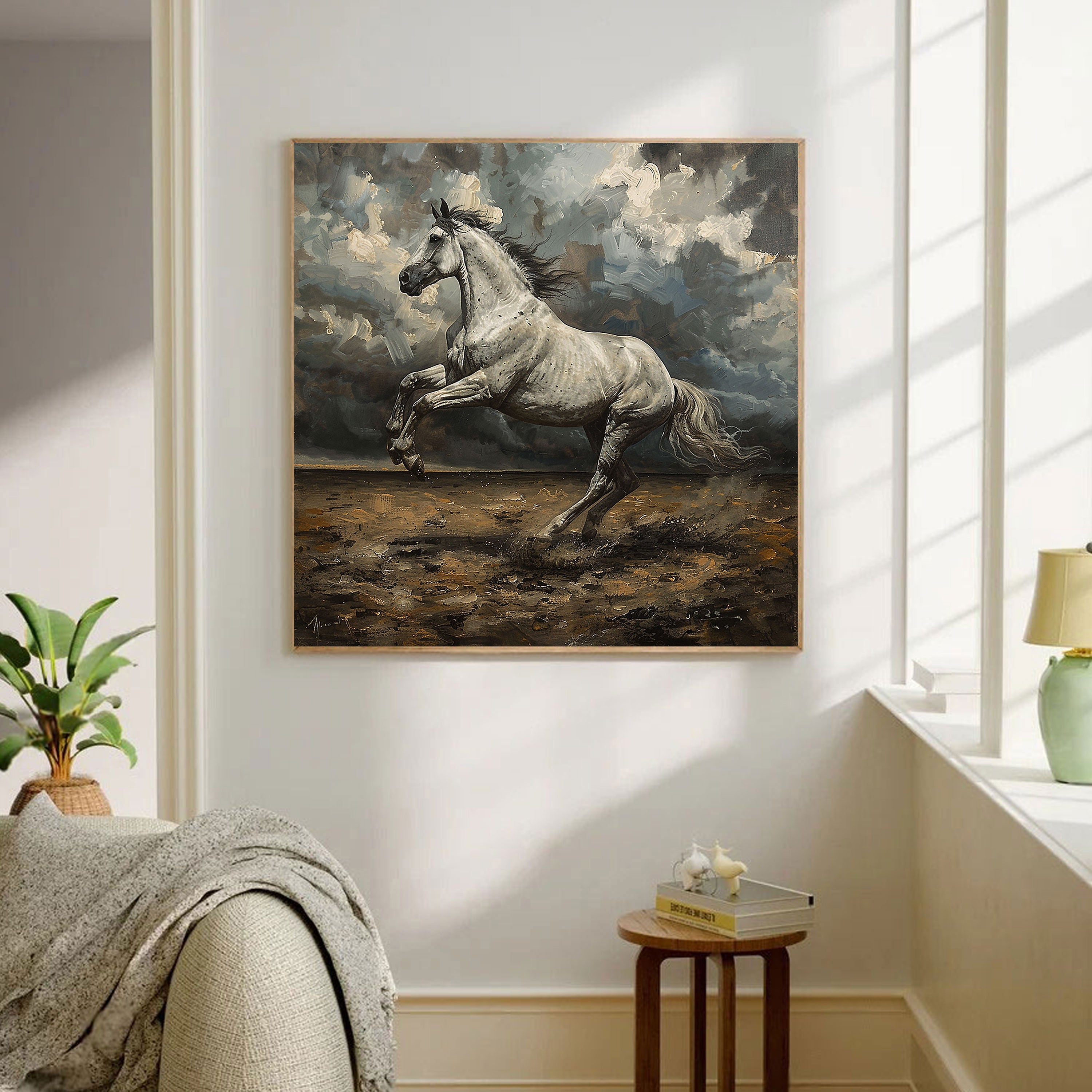 Storm's Rebellion: Rearing White Stallion by Krutik