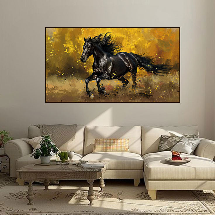Golden Thunder: Black Stallion in Motion by Krutik