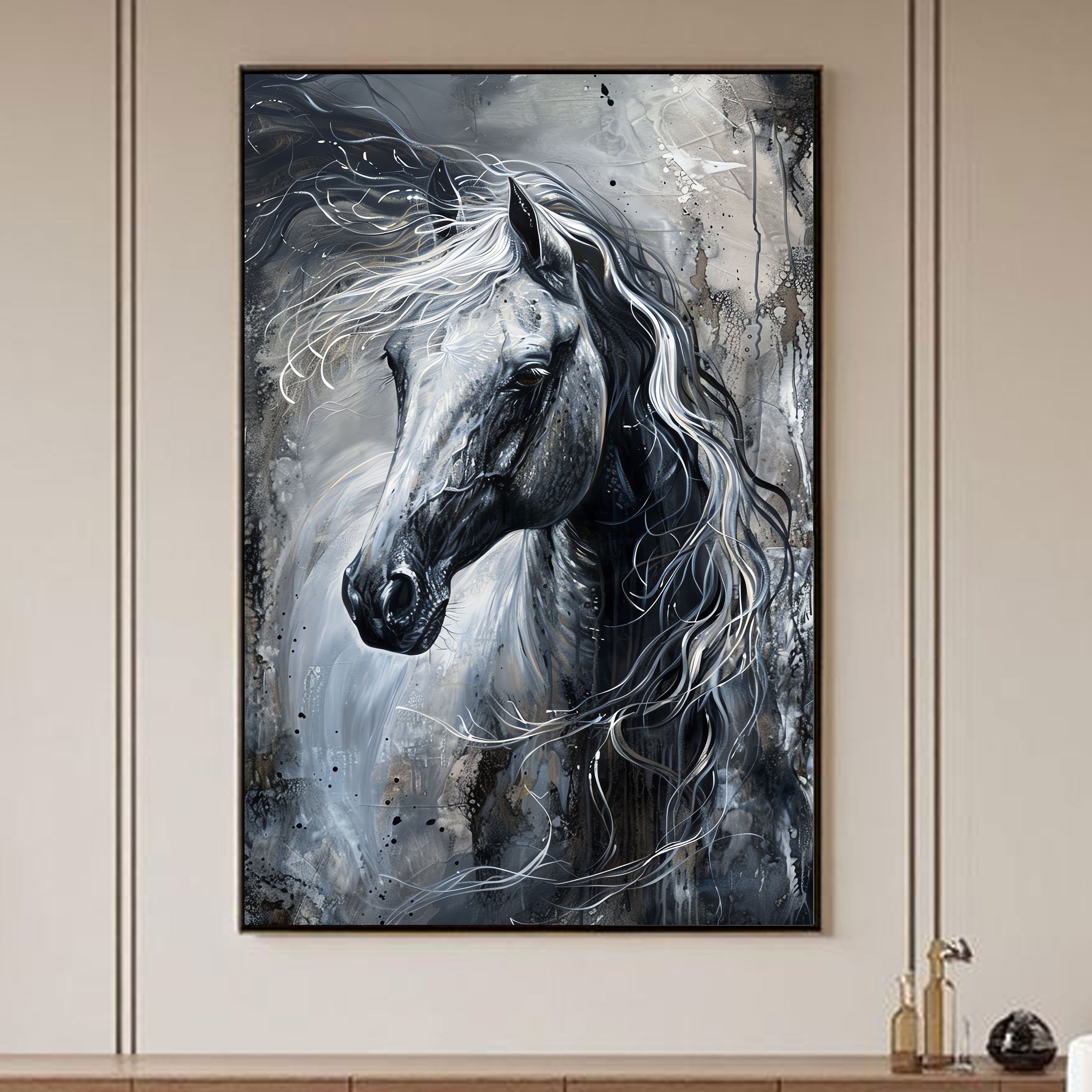Ethereal Spirits: Abstract Horse Portrait by Krutik