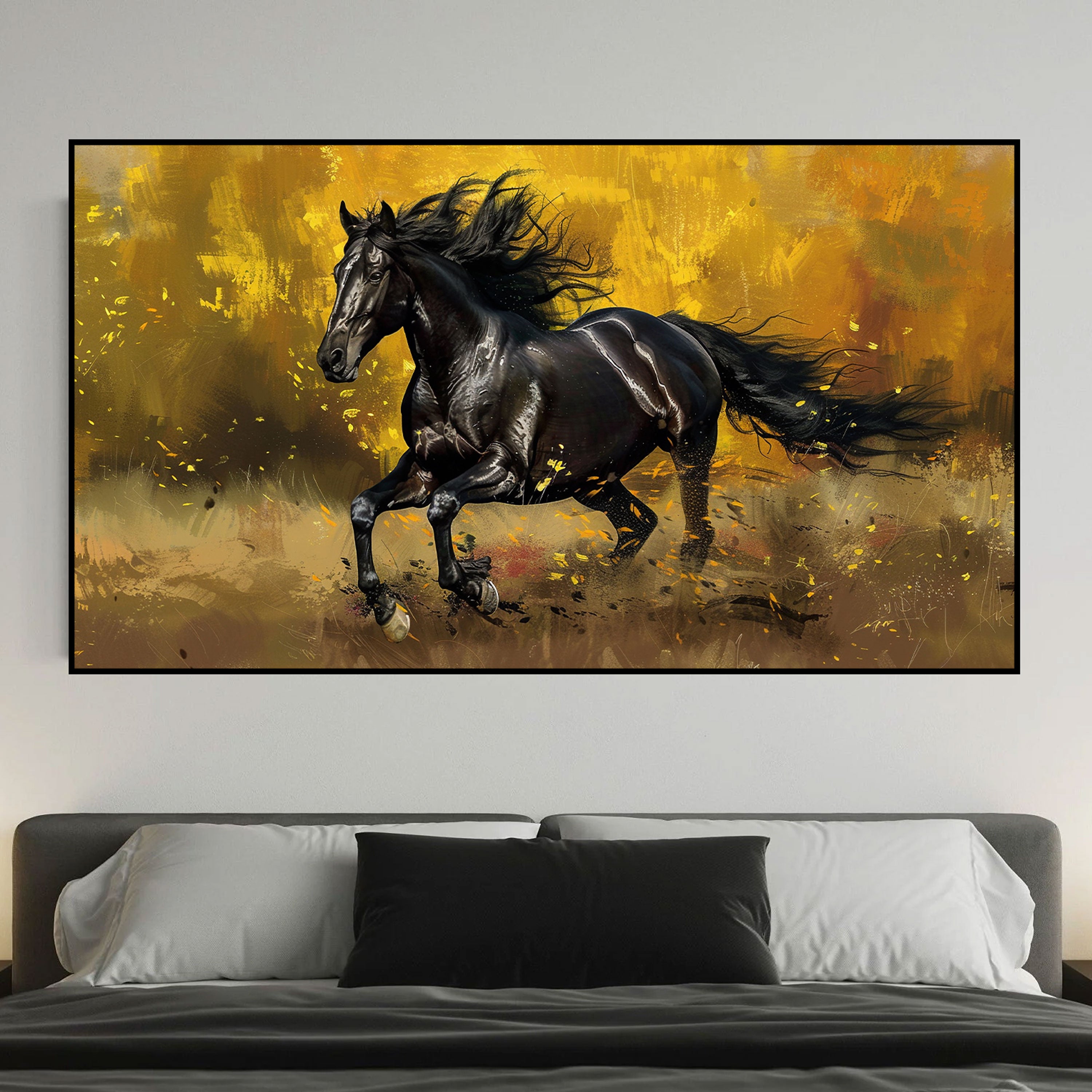 Golden Thunder: Black Stallion in Motion by Krutik