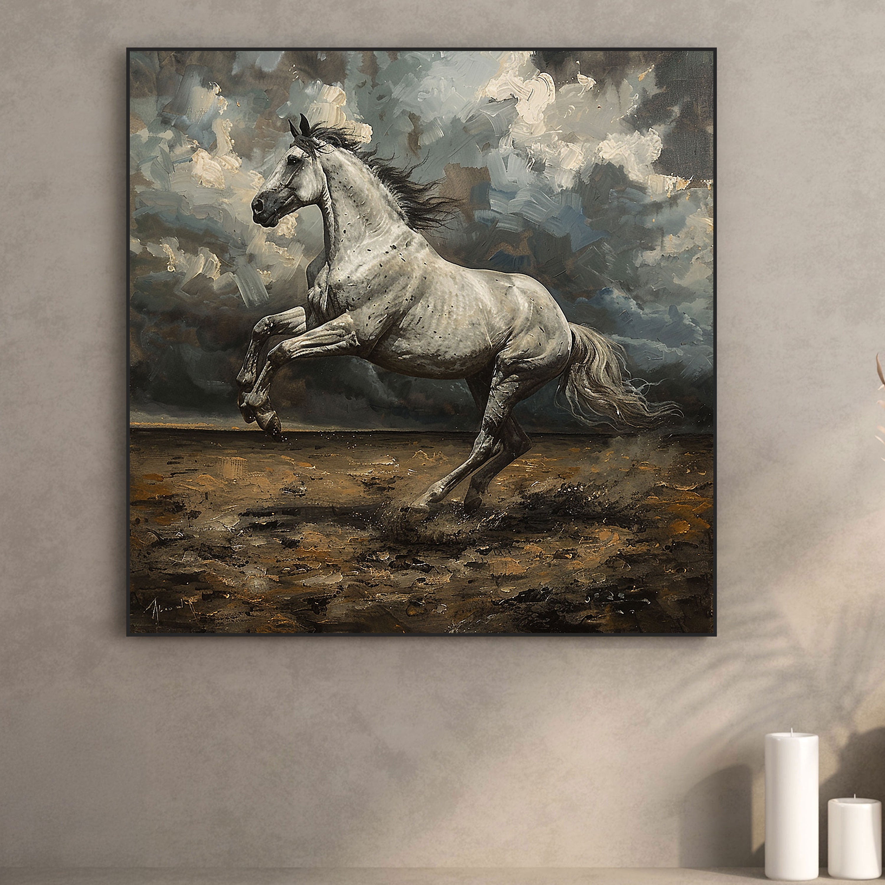 Storm's Rebellion: Rearing White Stallion by Krutik