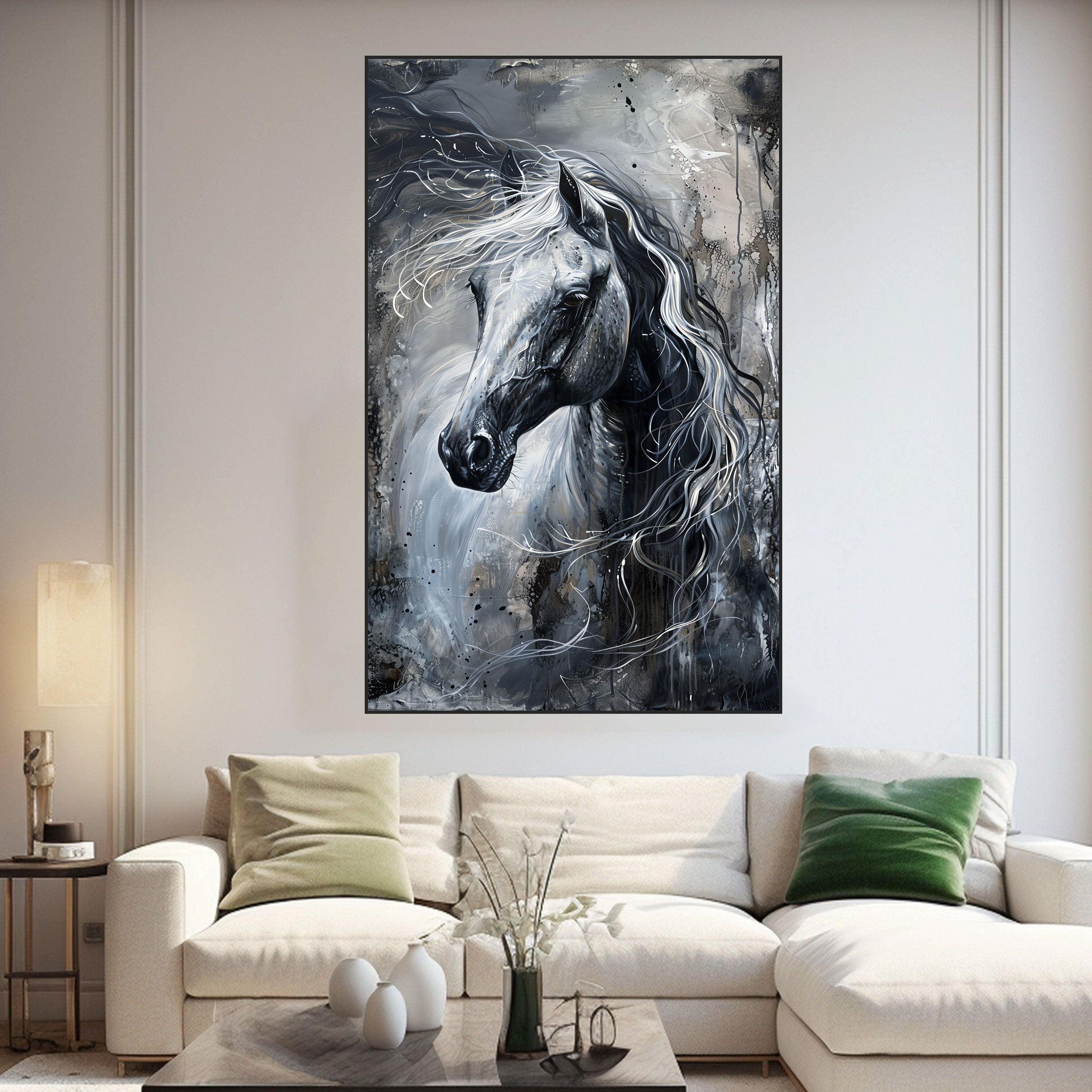 Ethereal Spirits: Abstract Horse Portrait by Krutik