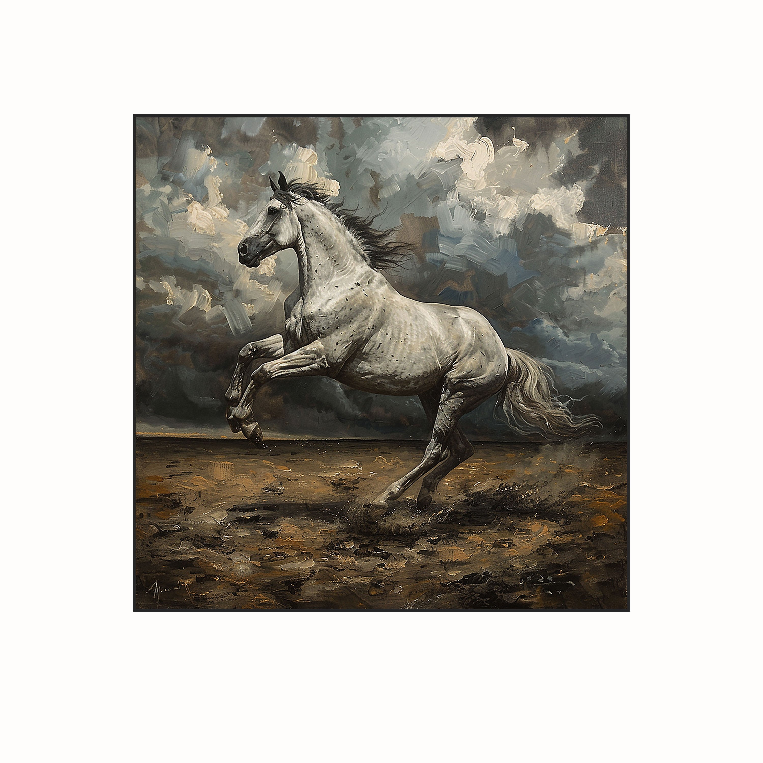 Storm's Rebellion: Rearing White Stallion by Krutik