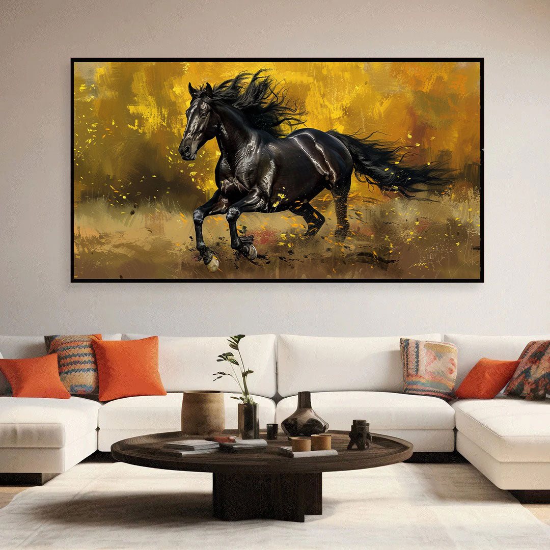 Golden Thunder: Black Stallion in Motion by Krutik