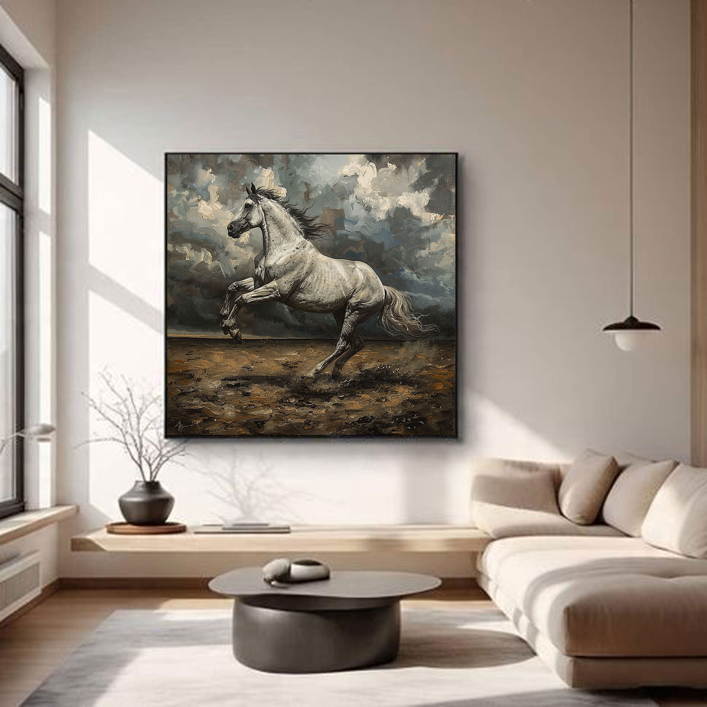 Storm's Rebellion: Rearing White Stallion by Krutik