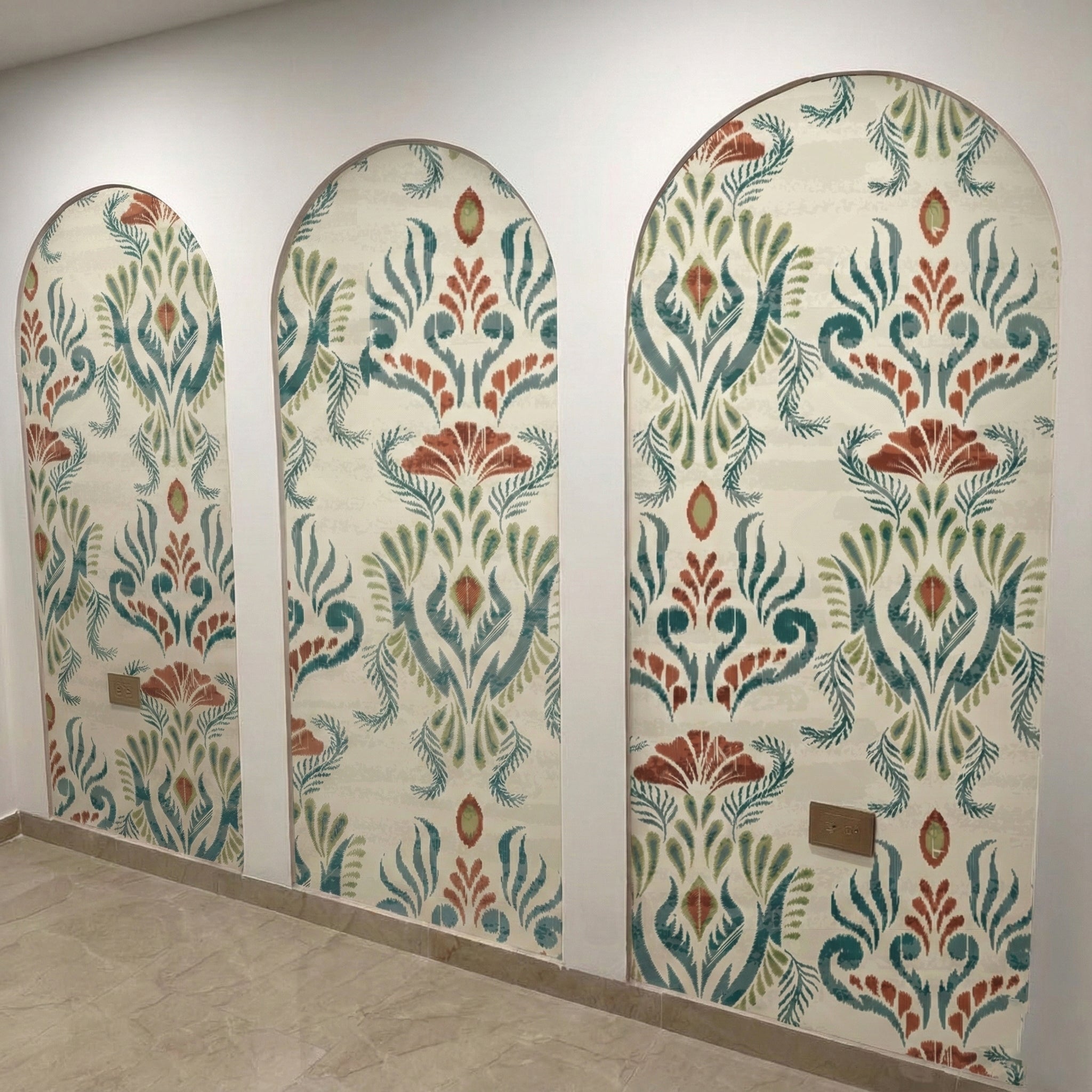 Handcrafted Ikat Pattern Wallpaper | Premium Designer Wall Art – Krutik