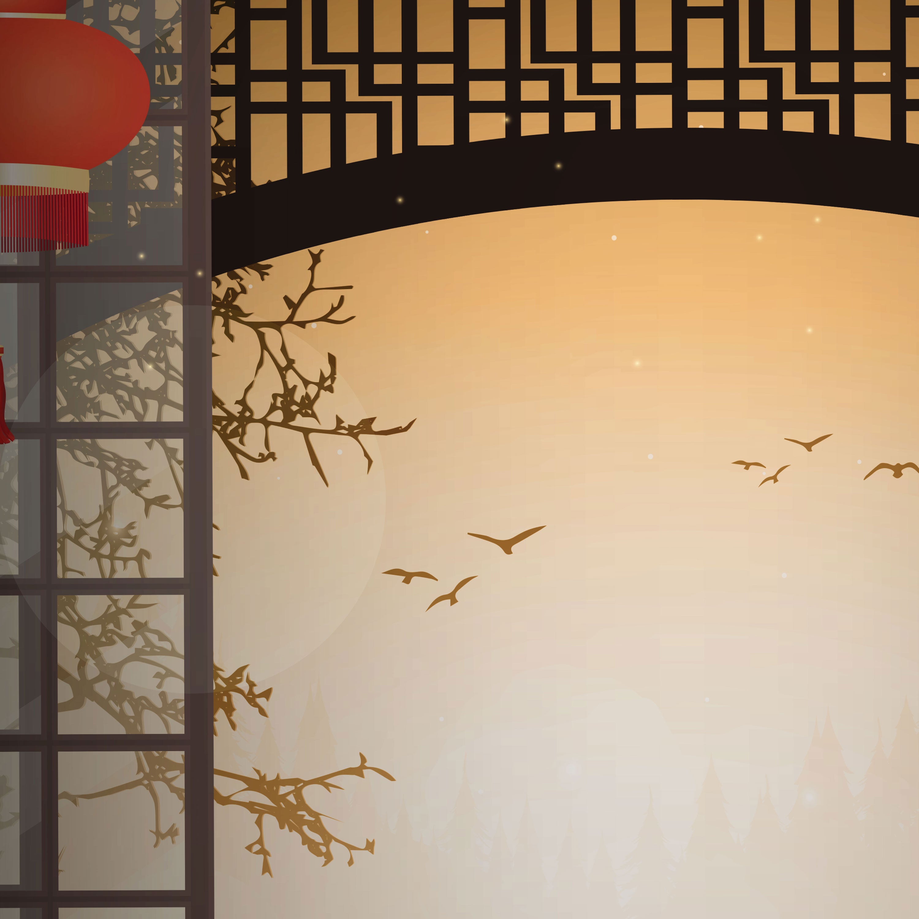 Yūyake no Tobira – Japanese Golden Sunset View Through Gate Wall Art.