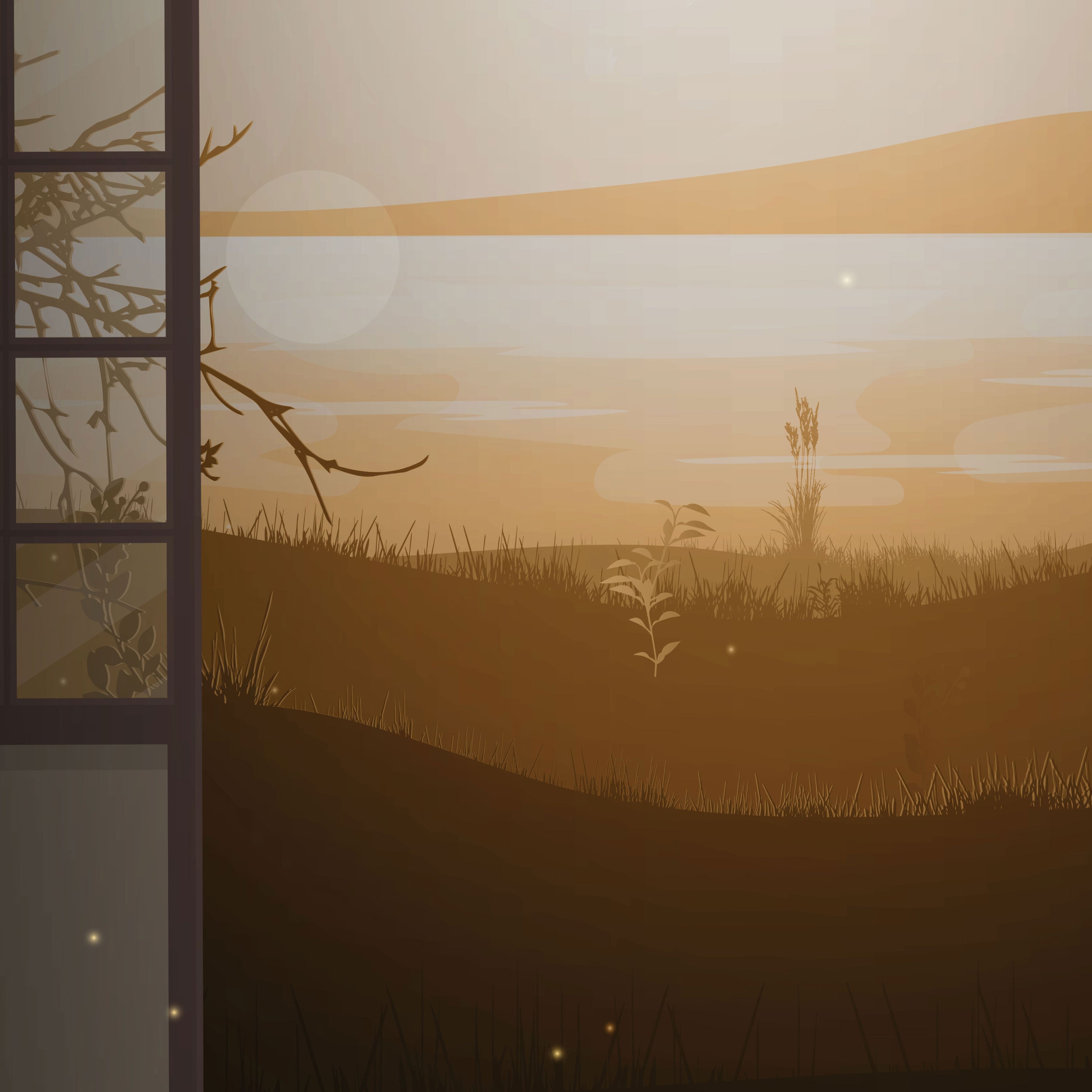 Yūyake no Tobira – Japanese Golden Sunset View Through Gate Wall Art.