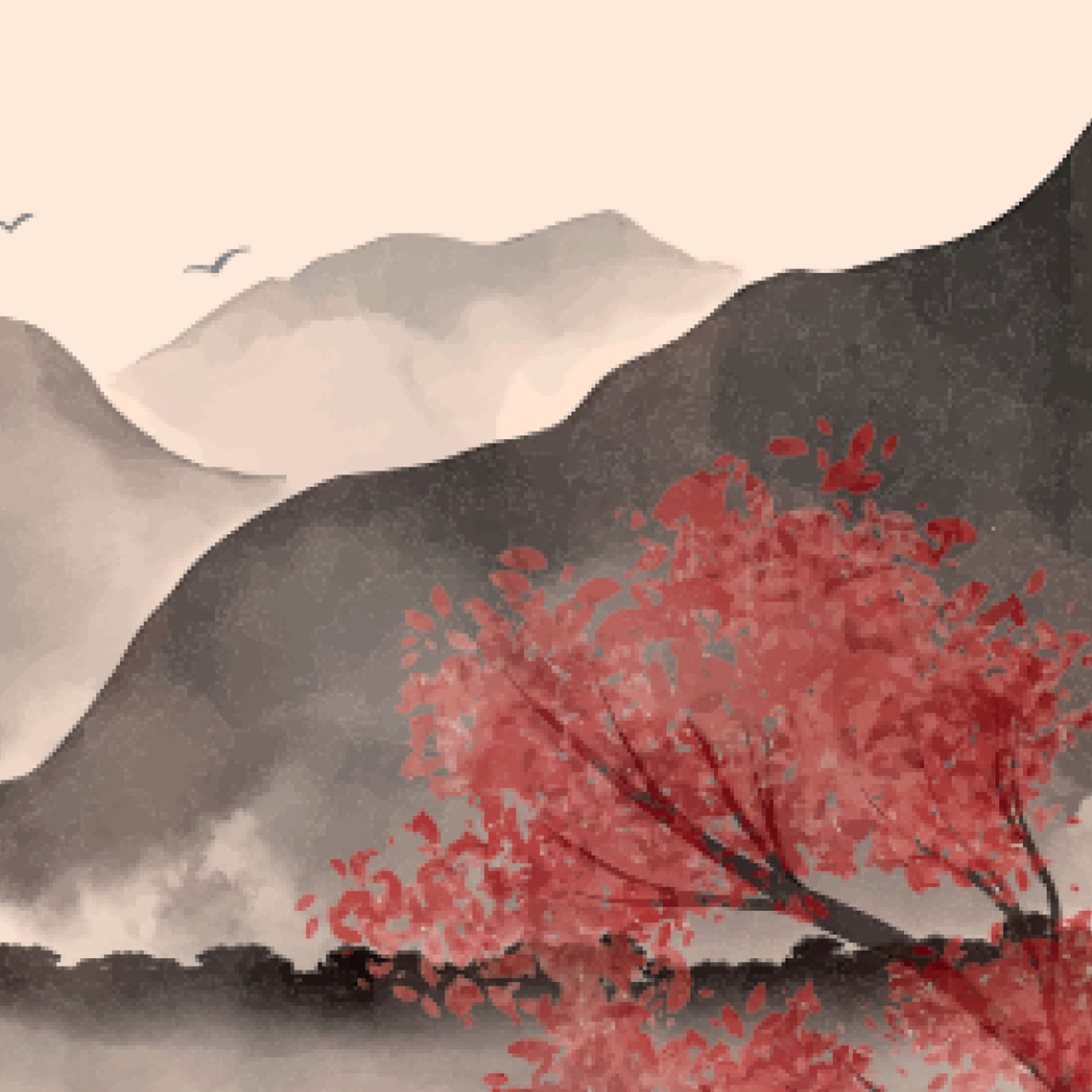 Yamato no Keshiki – Japanese Mountain, Sun & Reflection Wall Art.