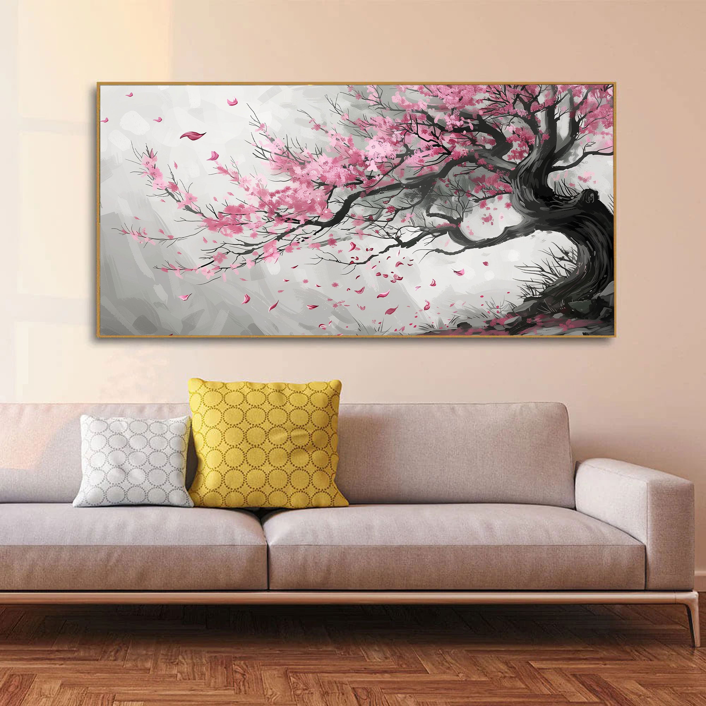 Haru no Kaze – Japanese Cherry Blossom Wall Art Print – Krutik