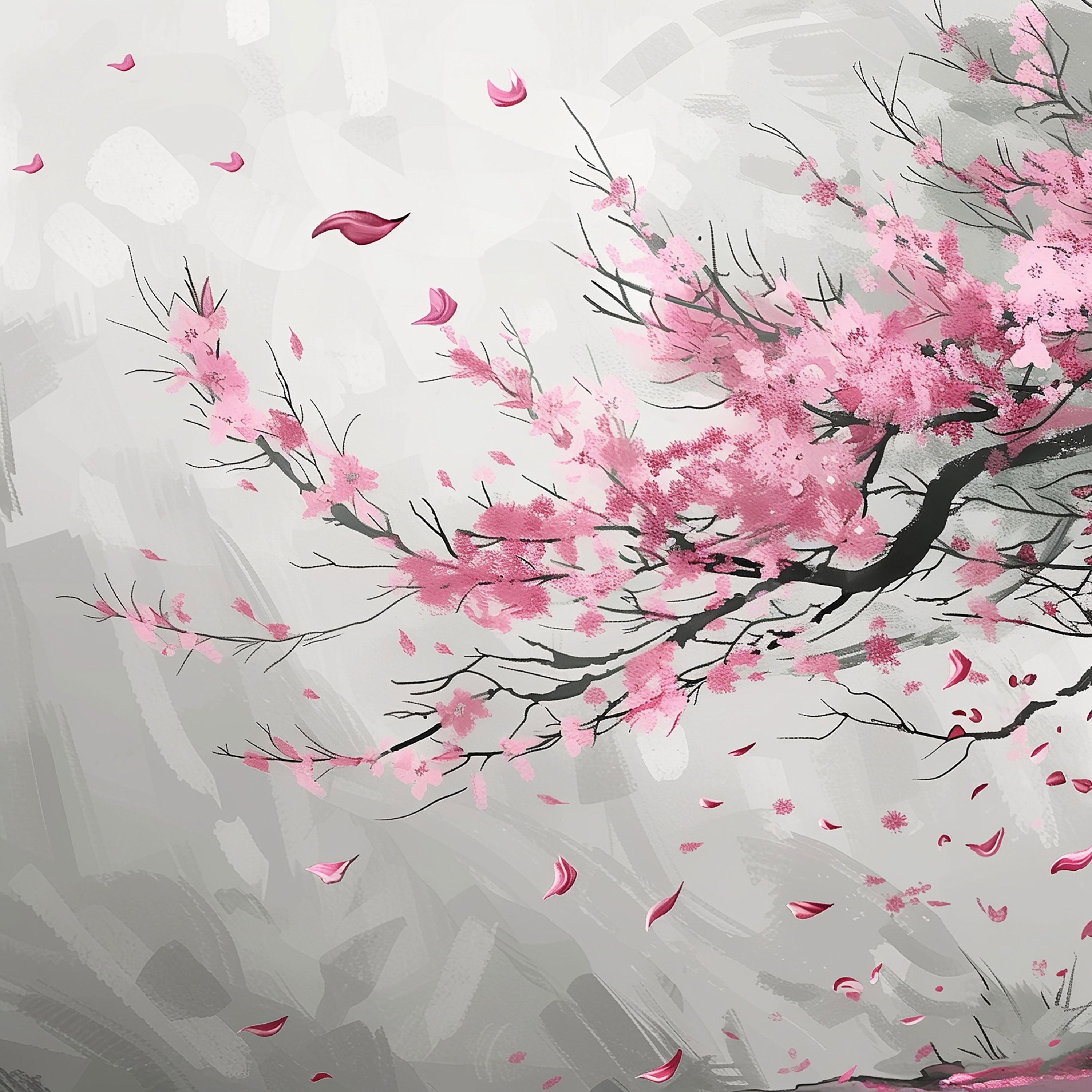 Haru no Kaze – Japanese Cherry Blossom Tree Wall Art.