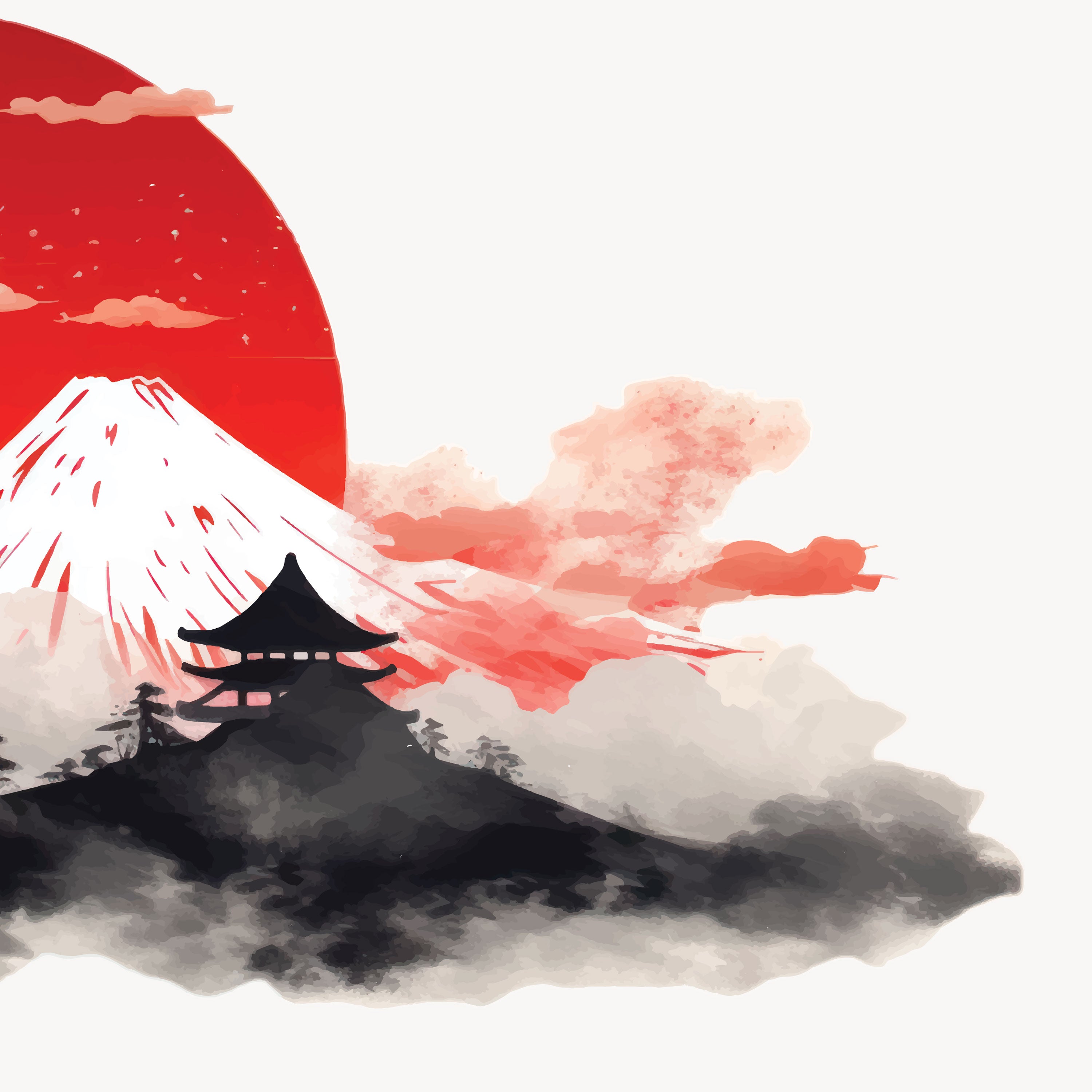 Fuji no Asa – Mount Fuji Sunrise Japanese Landscape Wall Art.