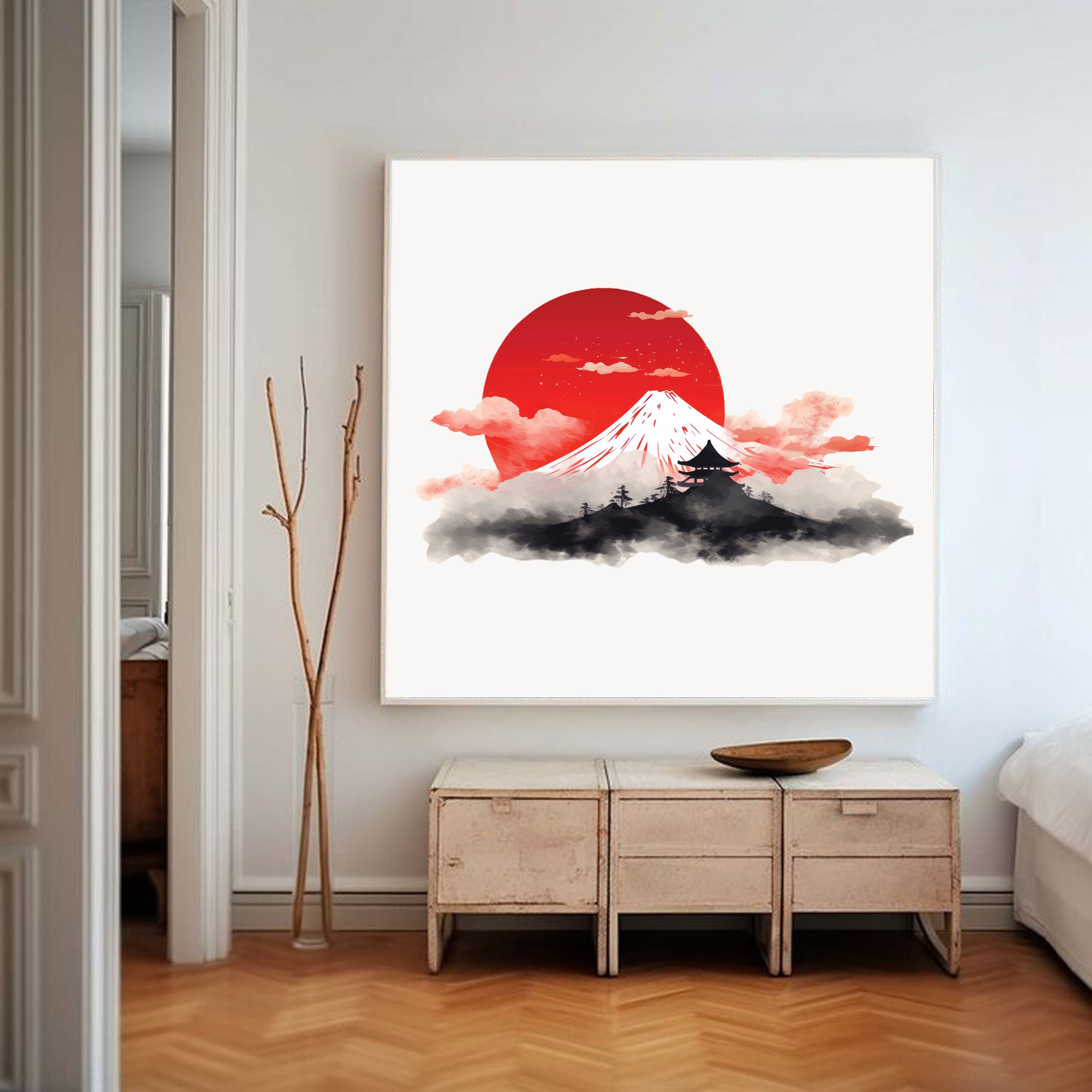 Fuji no Asa – Mount Fuji Sunrise Japanese Landscape Wall Art.