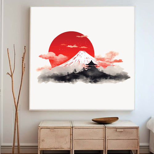 Fuji no Asa – Mount Fuji Sunrise Japanese Landscape Wall Art.
