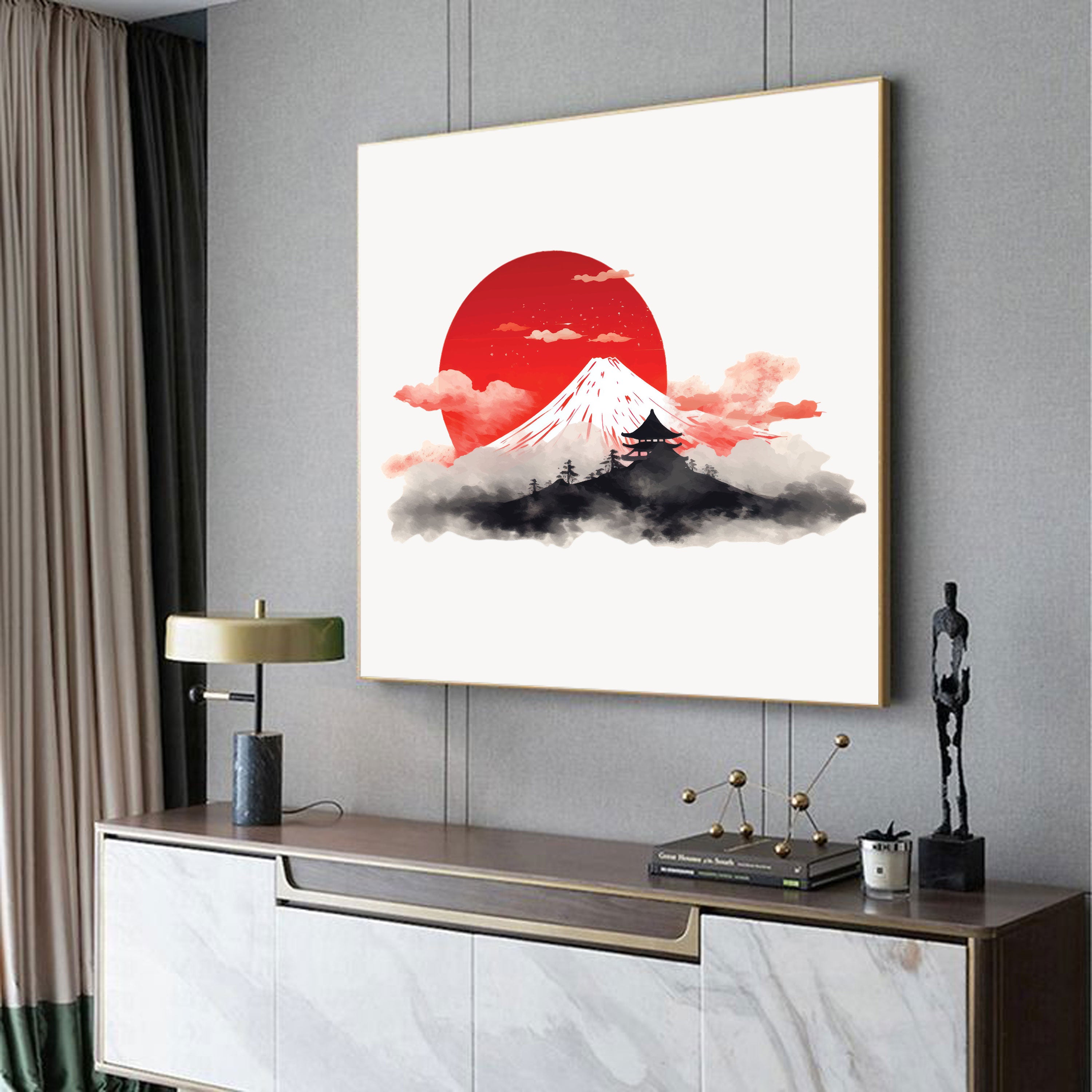 Fuji no Asa – Mount Fuji Sunrise Japanese Landscape Wall Art.