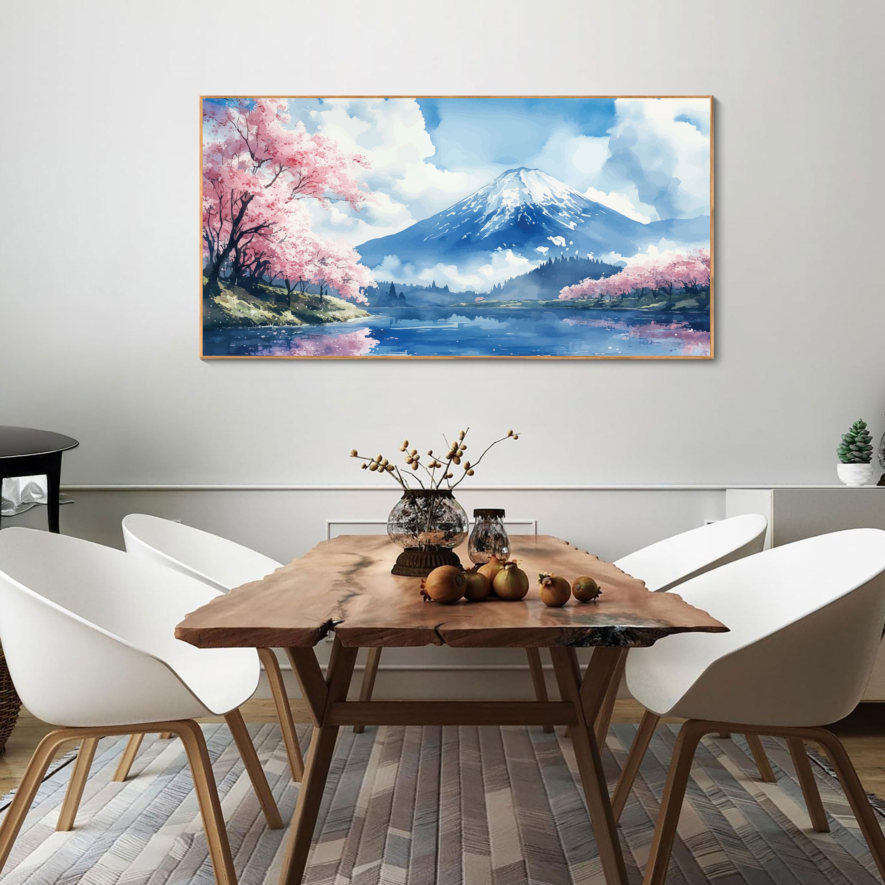 Fuji no Haru – Mount Fuji with Sakura & Lake Japanese Wall Art.