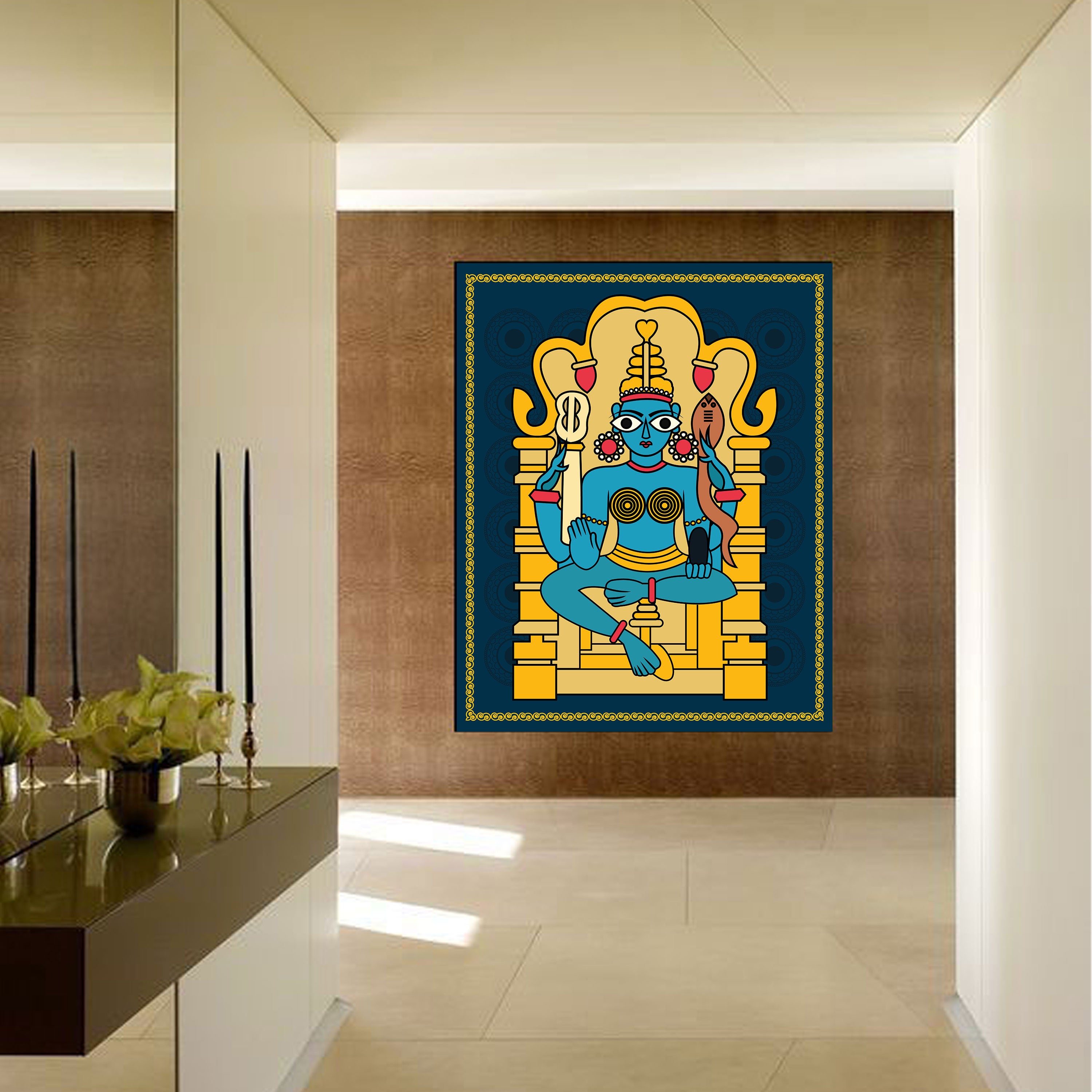 Sacred Majesty: Kalighat Goddess Art Collection by Krutik.