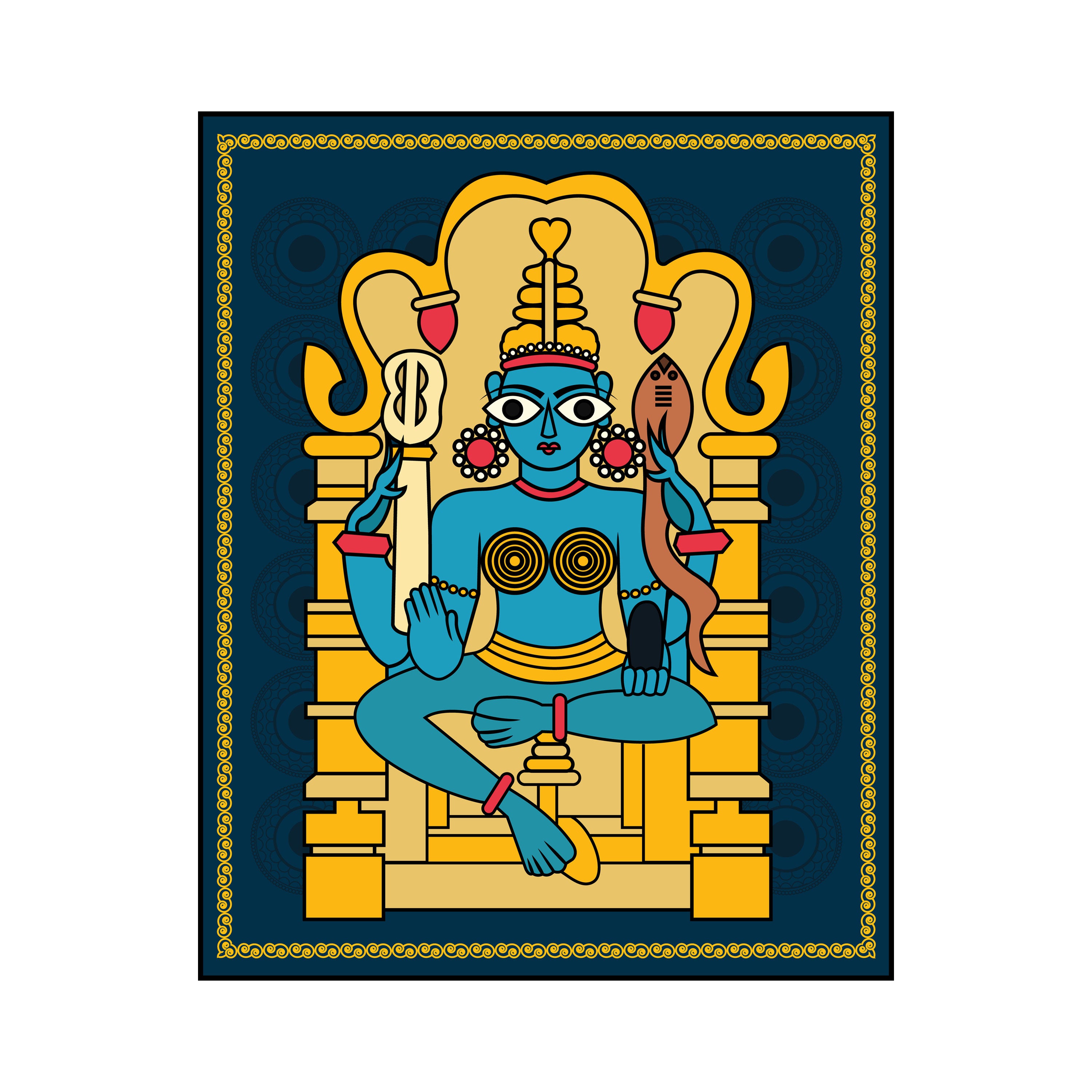 Sacred Majesty: Kalighat Goddess Art Collection by Krutik.