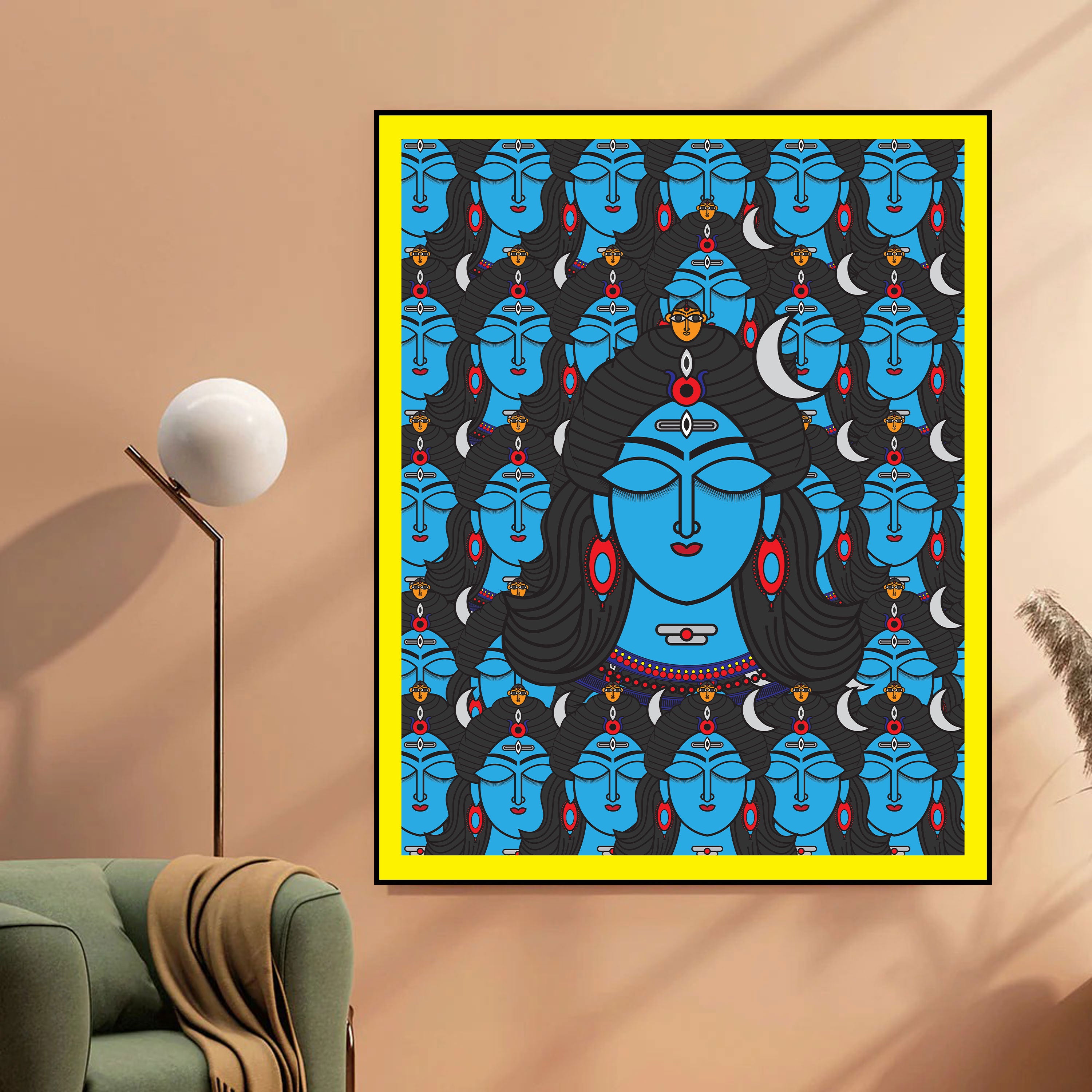 Divine Reflections: Kalighat Spiritual Art Collection by Krutik.