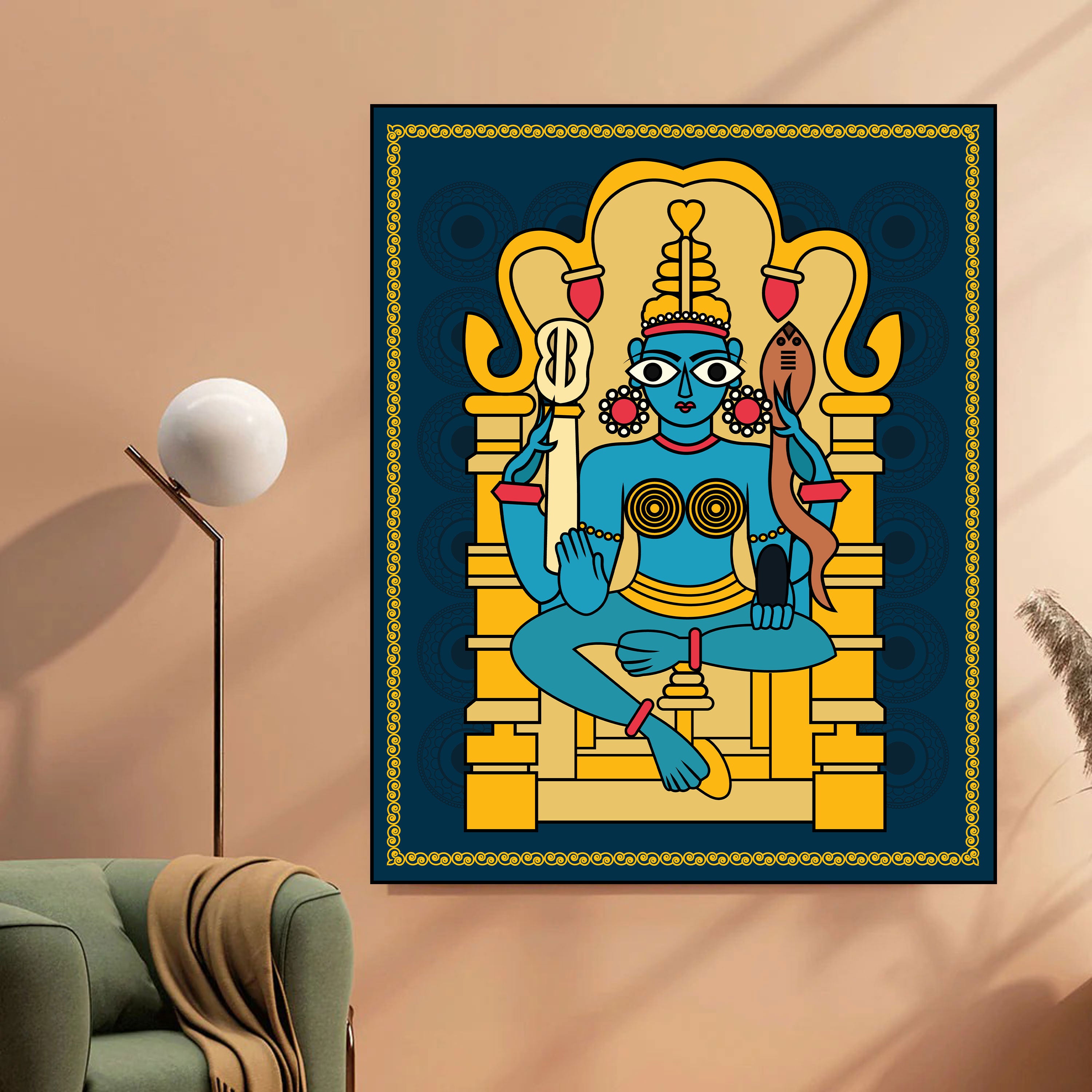 Sacred Majesty: Kalighat Goddess Art Collection by Krutik.