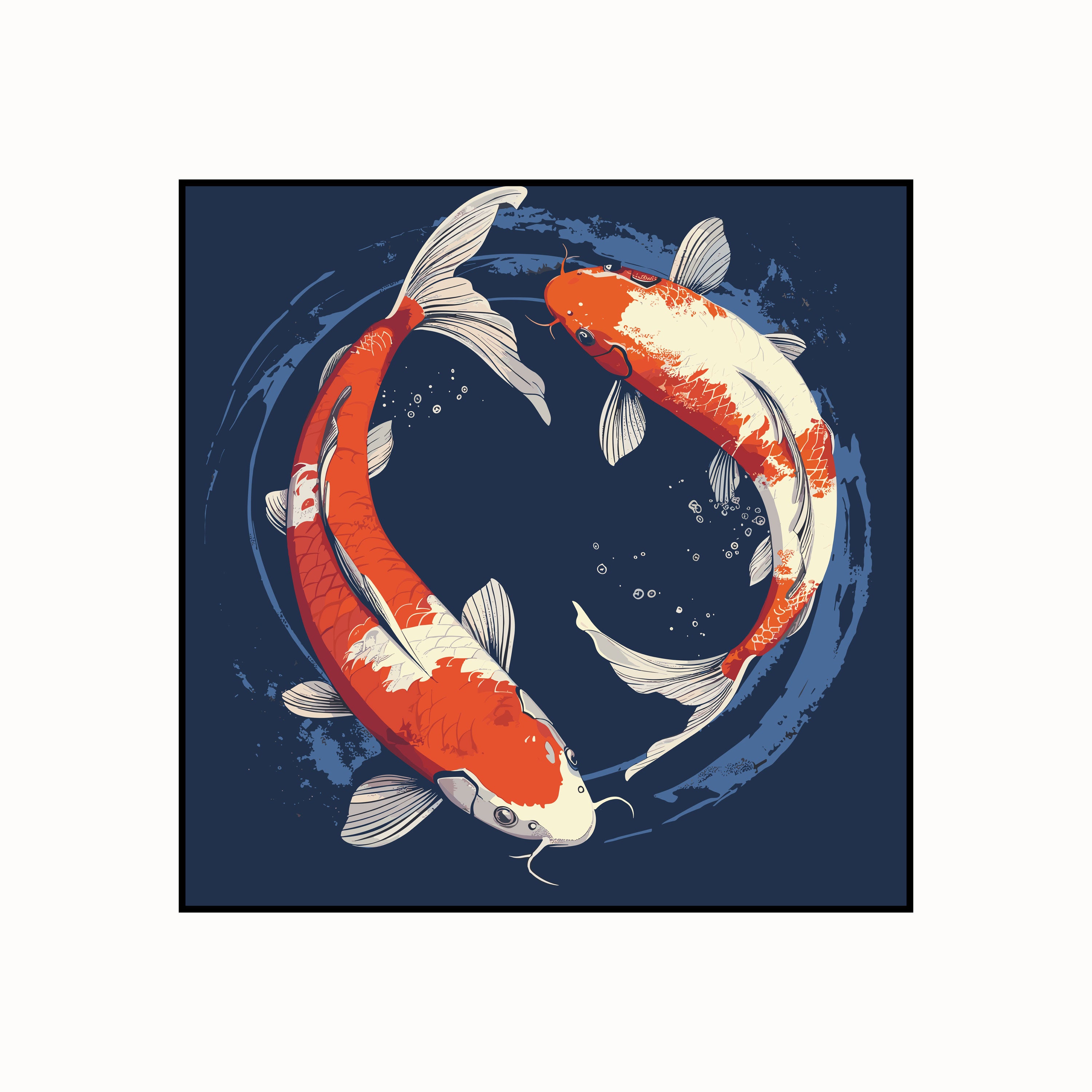 Koi Fish Canvas Painting – Harmony & Prosperity Wall Painting for Home.