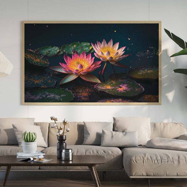 Night bloom: A Lotus Emerging From The Pond.