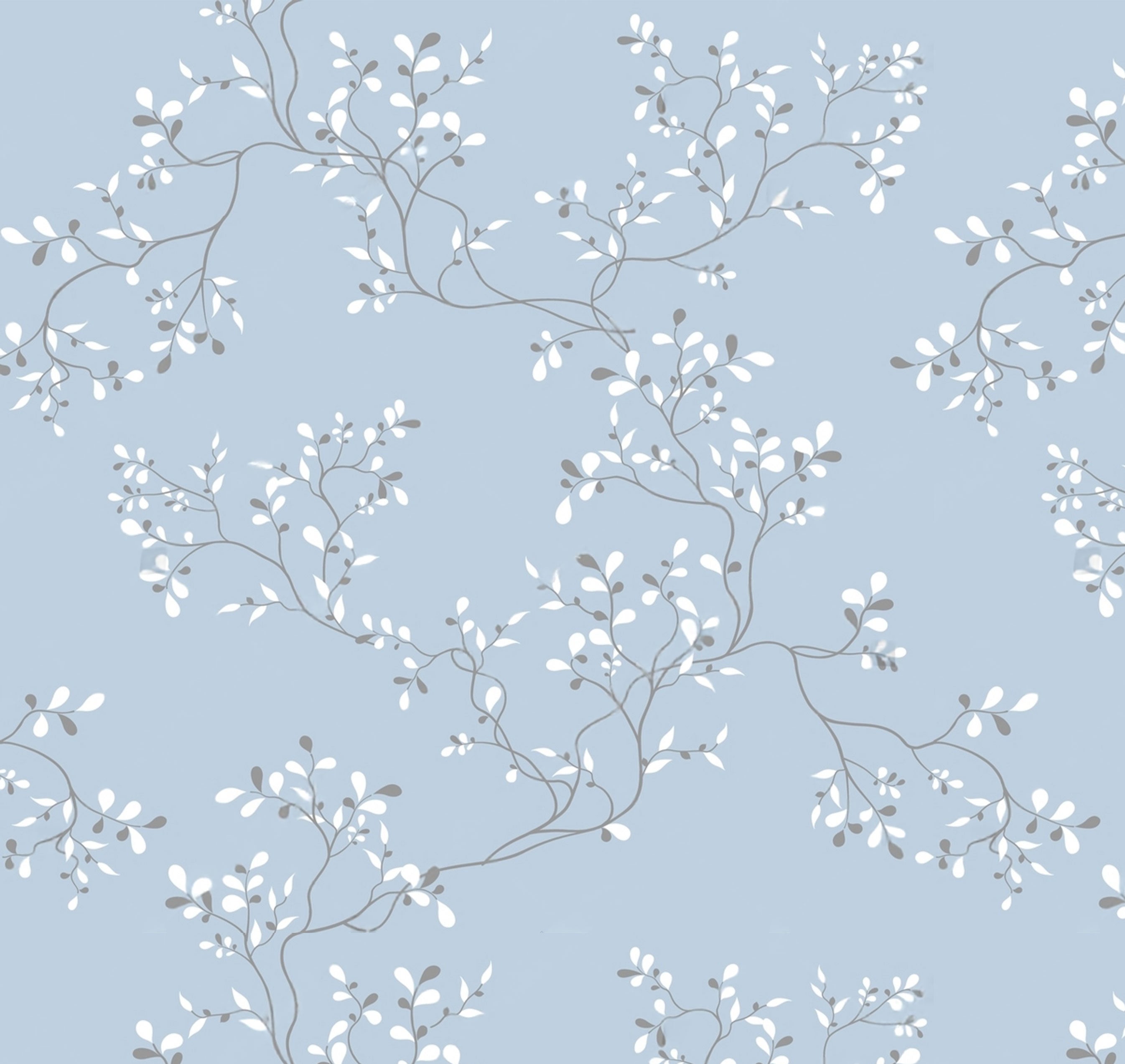 Blue Willow Whisper – Minimal Botanical Wallpaper by Krutik