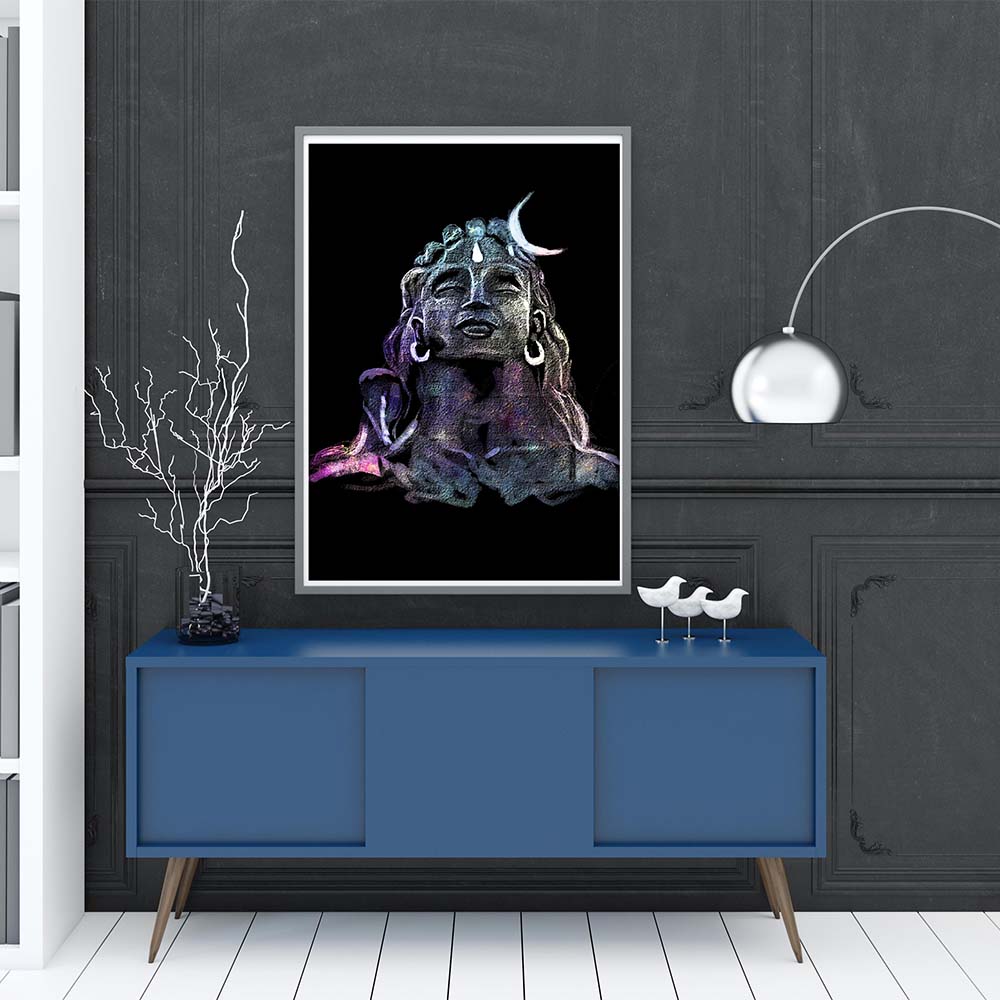 Lord Shiva Adiyogi Charcoal Art.
