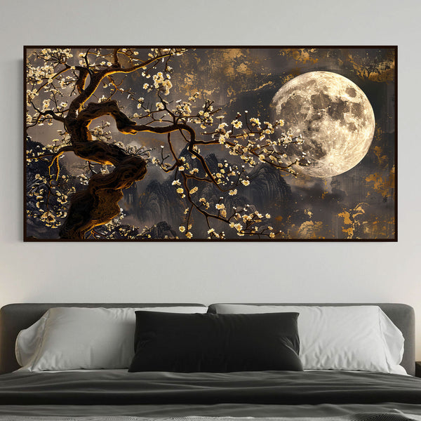 Lunar Plum Garden: Moonlit Plum Blossoms by Krutik.