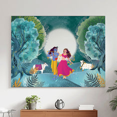Radha and Krishna Watercolor Artwork | Krutik.