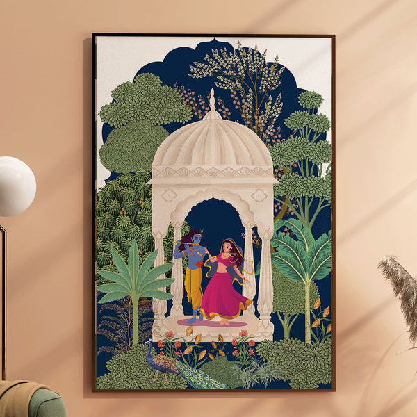 Radha and Krishna Pichwai Art Painting.